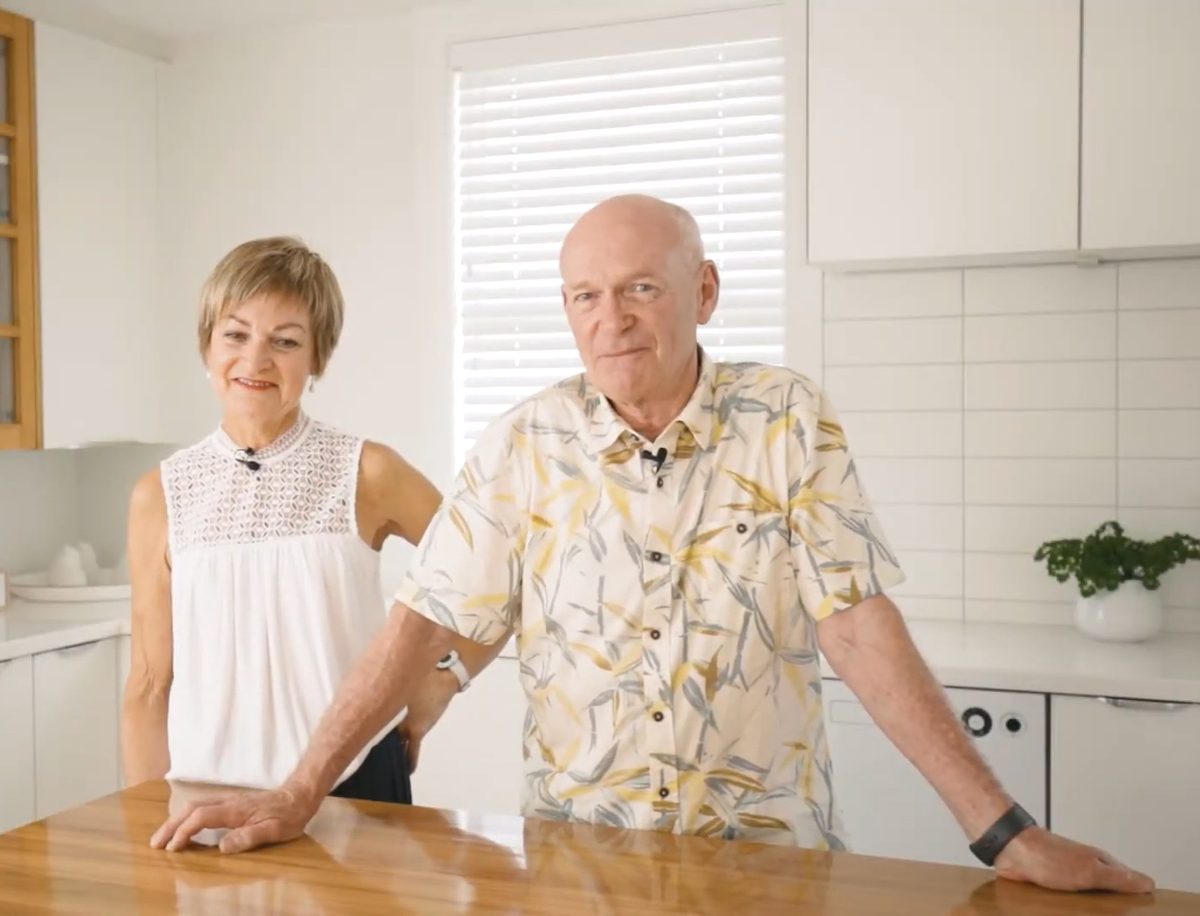 The Colls in the kitchen of their new Fowler Homes build in Christchurch